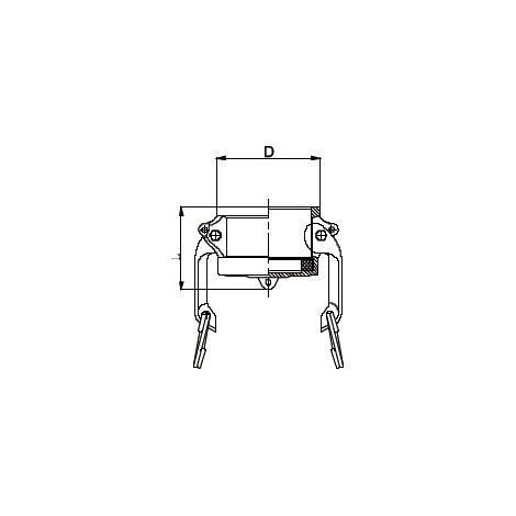 Bouchon Camlock DC femelle 16 bar en aluminium 3" x 76 mm (1/4)