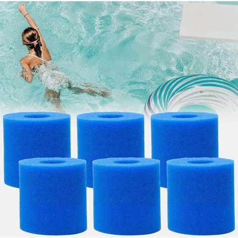 Cartouche filtrante en éponge pour filtre Intex type H, lavable et réutilisable. Lot de 6 éponges adaptées aux piscines. (1/4)