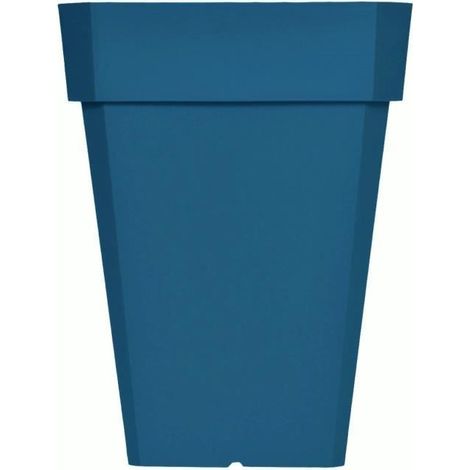 RIVIERA SOLEILLA square flower box - Plastic - Height 53 cm - Blue