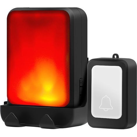 Sonnette clignotante puissante avec 7 couleurs de lumière vive et 4 volumes, sans fil, pour la maison ou le bureau, adaptée aux personnes âgées.-AquaForge (1/5)