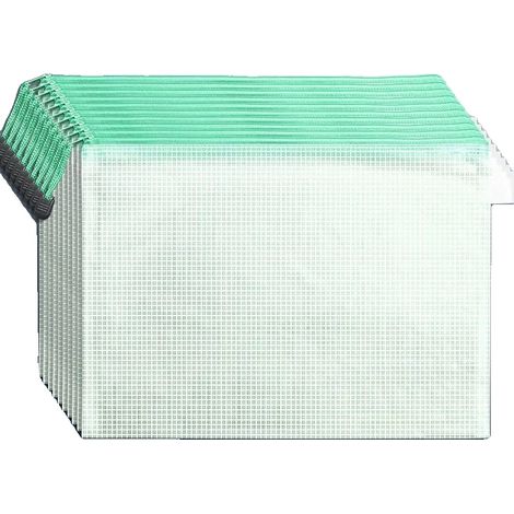 Pochette in rete con cerniera, impermeabile, soluzione di stoccaggio resistente, B4 (39 cm x 28 cm)-b, verde (1/2)
