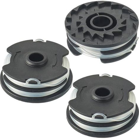 Lot de 3 bobines fil nylon 1,6 mm, ABS robuste, compatible Parkside PRT 550 A1/A3 et PRTA 20-Li, pour débroussailleuse jardin (1/5)