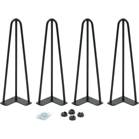 EASYCOMFORT Lot de 4 pieds épingle 40,5 cm pour table design industriel (1/4)