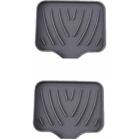 Porte-savon - Silicone - Avec Canal D Écoulement - Antidérapant - Pour Salle De Bain Douche Cuisine Baignoire - Lot De 2 - Gris (1/5)