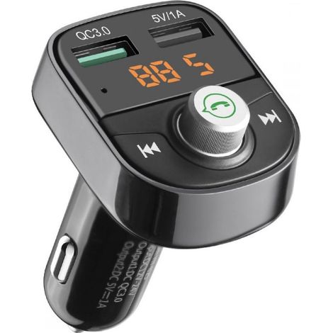 Kit Mains Libres Bluetooth - Version 5.0 - Pour Voiture - Connexion FM - Microphone Intégré - Appels et Musique - 1 Pièce (1/5)