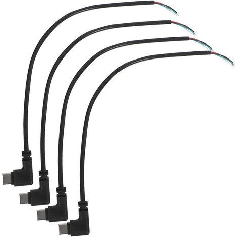 90° abgewinkeltes USB-Typ-C-Kabel (4er-Pack) – 24,50 x 2,30 x 0,30 cm – Schwarz (1/5)