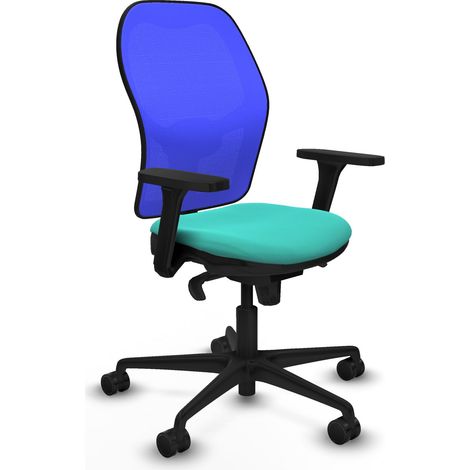 Jorquera sincro malla azul similpiel turquesa brazos 3D base nailon ruedas 65mm nailon (1/5)