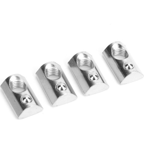 50 écrous élastiques à rainure en T pour profilés en aluminium, conformes à la norme européenne (M8) (1/5)