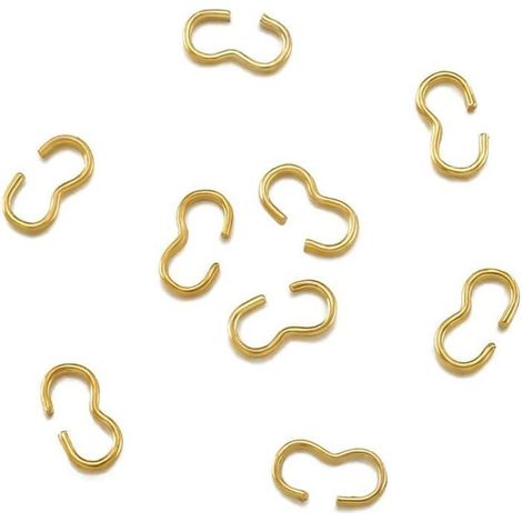 Lot de 100 fermoirs à maillons rapides en forme de 8 nœuds dorés pour fabrication de bijoux, bracelets, colliers, 8 x 4 x 2 mm (1/3)