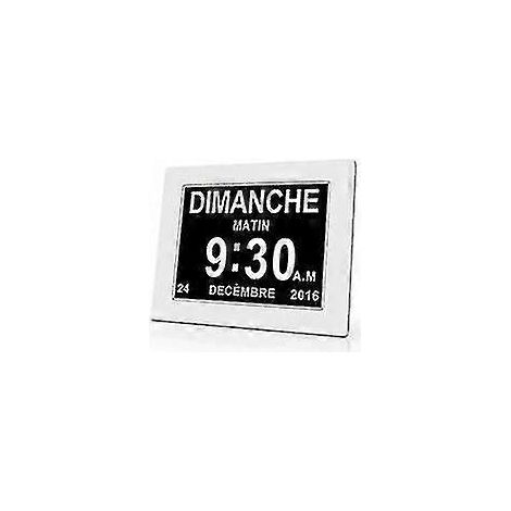 Horloge Calendrier Numérique One Piece 7" Avec Date Et Heure Horloge Alzheimer Pour Parents Rappel De Médicaments Pour Grands-parents Et Enfants - Blanc