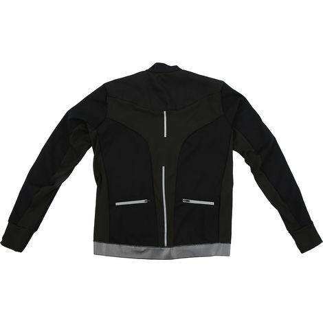 Veste de cyclisme réfléchissante coupe-vent, imperméable, manches longues, tenue de course extérieure, Noir M (1/5)
