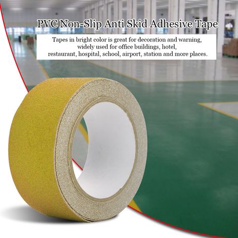 m x 5 cm PVC-Antirutschband, rutschfester Streifen für Treppen und Böden, Sicherheit und Dekoration, leuchtend gelb, 1 Stück (1/5)