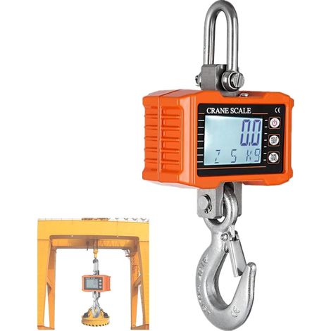 Balance suspendue 2000 kg – Balance électronique industrielle avec écran LCD – Portable à crochet 2T – Précision 0,1% pour pesage précis