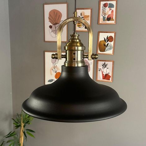 bamyum Bergo Suspension Luminaire Industrielle Rétro en Metal de 26 cm, Lustre de Salon Vintage, Éclairage de Plafond pour Chambre, Cuisine, Plafonnier, Lampe Suspendue (1/5)