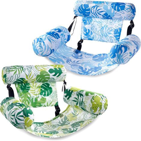 Bouées de piscine gonflables adultes – Lot de 2 – Transats flottants – Usage intensif – Pour été, plage, lac (1/5)