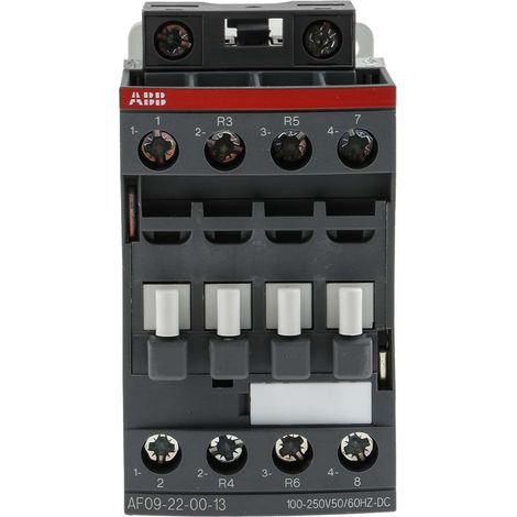 Contacteur ABB série AF09, 4 pôles , 2 N/O + 2 N/F, 25 A, 230 V c.a., 4 kW ( Prix pour 1 ) (1/2)