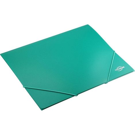 Carpeta A4 de PP verde con banda elástica