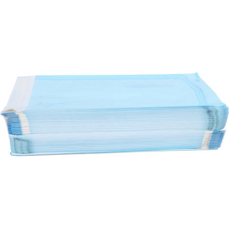 200 Stück selbstverschließende Beutel für zahnärztliche Bedarfsartikel, PVC-Beutel, transparente Folie, blau, zur Sterilisation (135 x 310 mm) (1/5)