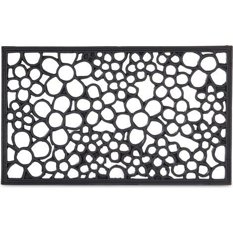 Felpudo rectangular antideslizante para interior y exterior 75 x 45 cm de caucho negro 130003298 (1/3)