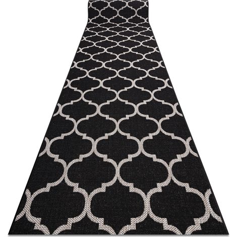 Läufer SIZAL FLOORLUX Modell 20608 Marokkanisches Spalier, Trellis schwarz / silber 100 cm black 100x300 cm