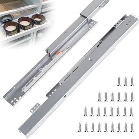 1 Paire Rail au Sol Coulissant 45 cm Glissières pour Tiroirs (1/5)