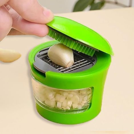 Presse-ail professionnel en acier inoxydable – Hachoir robuste, trancheuse et râpe – Outil de cuisine commercial antirouille pour la maison, le restaurant (1/5)
