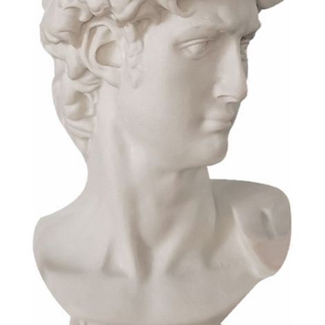David-Statue Stiftehalter, Dekorativer Organizer, Weißes Kunstharz, Mini 6 cm (1/4)