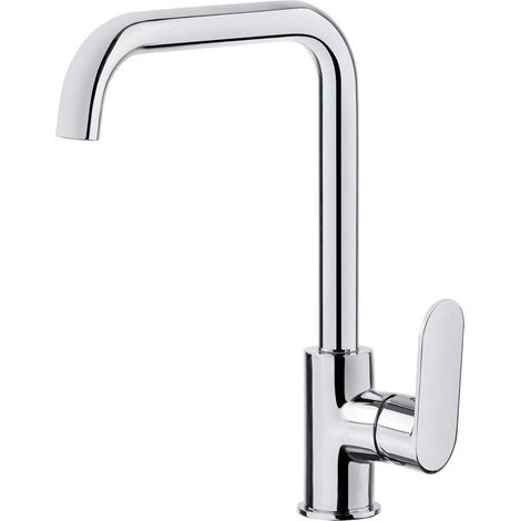 Miscelatore cucina con bocca rettangolare in ottone finitura cromo - Montain