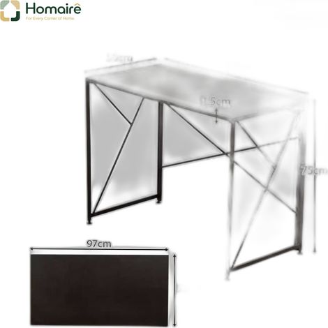 Schreibtisch mit Metall- und MDF-Oberfläche, en MDF 99 x 50 x 75 cm HOMAIRE (1/5)
