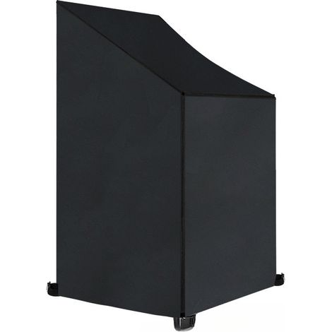 Housse pour chaise empilable en tissu Oxford imperméable, anti-UV, aérée, adaptée pour l'extérieur et le jardin (1/5)
