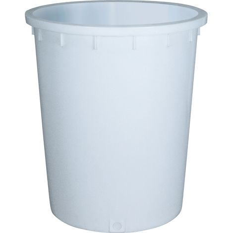 BRB Kunststofftonne 300 Liter, Ø oben/unten 755/695, H 885mm, weiß, Polyethylen-Kunststoff (PE-HD)