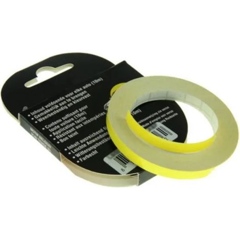 Liseret autocollant 9mm x 10m jaune carénage jante décoration pneu bricolage