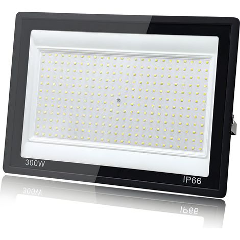 2 Pièces Projecteur LED Extérieur 300W, 1M Câble Blanc Froid 6500K Projecteur LED, Spot led Extérieur IP66 Étanche, pour Jardins, Terrasses, Cours, Balcons, Parcs, Garages, Usines, Carré (1/5)