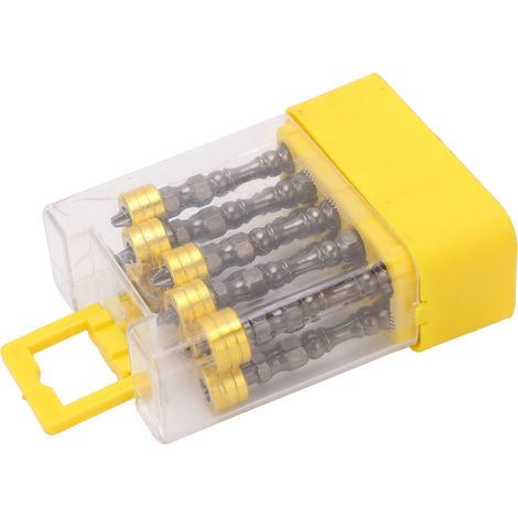 Lot de 10 embouts de tournevis magnétiques 1/4 po à double extrémité, tige hexagonale et tête cruciforme, en acier allié pour perceuse manuelle (1/5)