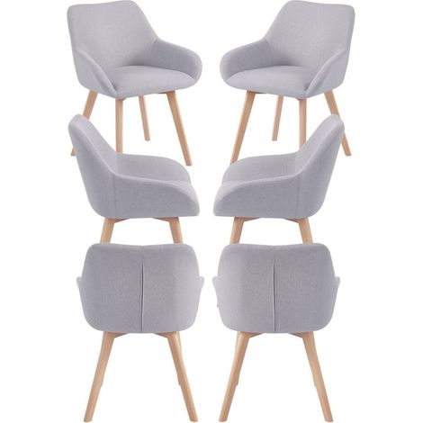 Packs Sillas Comedor - Pack 6 Sillas Venly Tela - Gris claro (1/5)