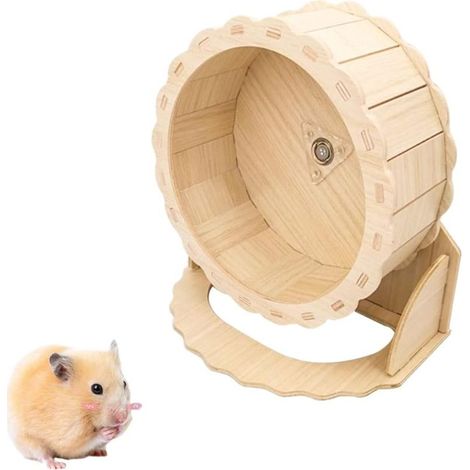 GDHZS- Roue de Hamster Roue d'exercice Silencieuse en Bois,Roue Hamster Roue de Course pour Hamster,Roue d'exercice pour Hamster Roue Bois Hamster Roue d'exercice pour Hamster,21cm (1/5)