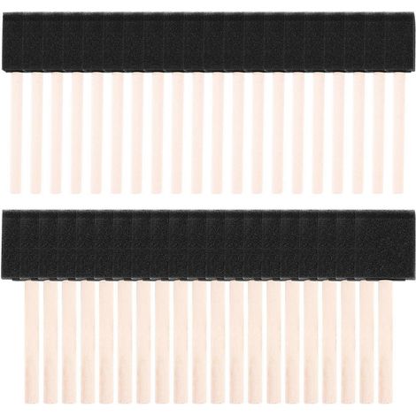Ensemble de 40 pinceaux en mousse avec manche en bois, outils de peinture pour acryliques, teintures et vernis (1/4)