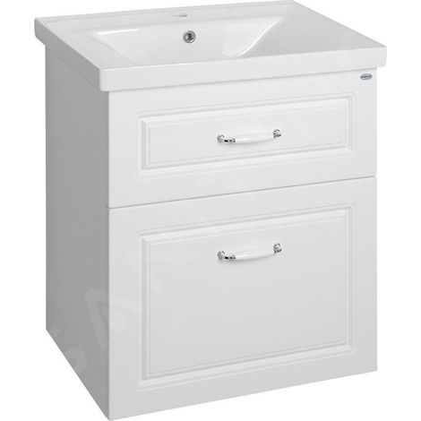 Aqualine Favolo - Meuble lavabo 615x725x440 mm, 2 tiroirs, blanc mat FV265 (1/5)