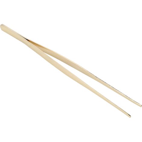 Küchenpinzette aus Edelstahl mit gezahnter Spitze, Lebensmittelzange für den Hausgebrauch, Gold (1/5)