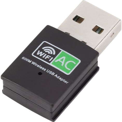 Adaptateur WiFi USB 600Mbps Double Bande 5GHz/2.4GHz pour PC et Ordinateur Portable, Plug and Play (1/5)