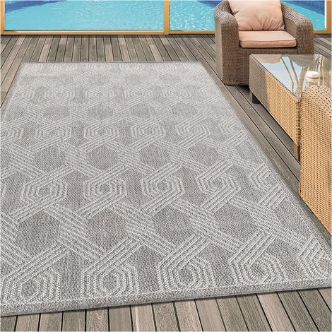 Tapis plat extérieur et intérieur Playa Gris 120x170