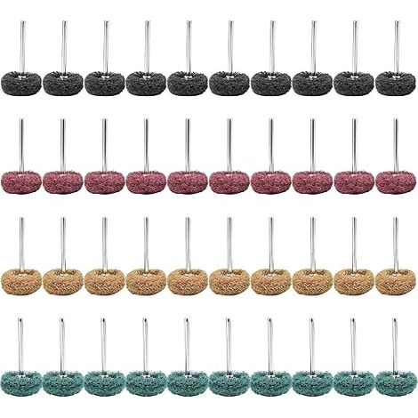 Disques de Polissage Abrasifs de 25 MM, Roue de Polissag, Brosse Polissage Perceuse, pour Polissage de Métaux et Matériaux non Métalliques, y Compris Tige en Métal (1/5)