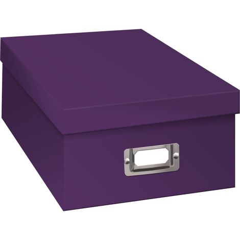 Boîte de Rangement pour Photo/vidéo – Peut contenir Plus de 1 100 Photos jusqu'à 10,2 x 15,2 cm ou 10 vidéos VHS, Couleur Unie : Violet Vif. (1/4)