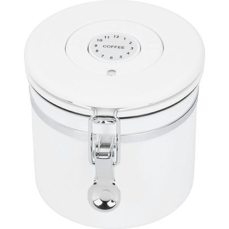 Boîte de rangement hermétique en acier inoxydable pour café, farine et sucre, avec valve de décompression. (1/5)