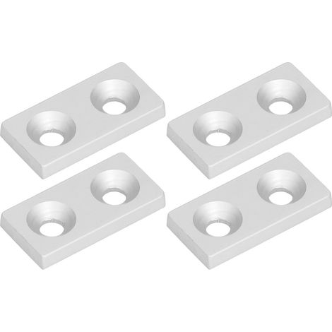 10-teilige Endabdeckung aus Aluminiumlegierung, Schutzplatte mit Doppelloch für CNC-Profile, Maschinenrahmen, silber (1/5)