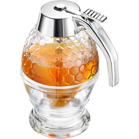 Distributeur de sirop de miel, récipient distributeur de miel de 200 ml en acrylique. (1/5)