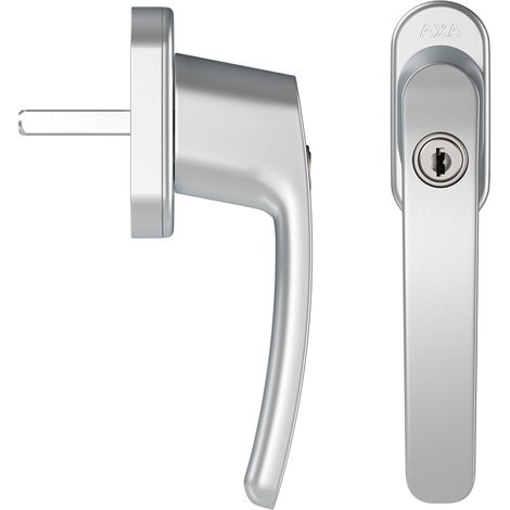 AXA Dreh - Kipp - Fensterschloss - Oval Roma 45 - 90 - Sicherheitsfenstergriff - Stiftlänge 32 mm - Abschließbar - 3 Positionen - Aluminium (1/5)