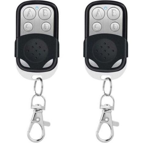 Telecommande Universelle Portail, 2pcs Telecommande Garage Universelle sans Fil, Telecommande Portail Compatible 433.92 MHz Rolling Code à 4 Boutons pour Porte de Garage et Voiture Noir (1/4)