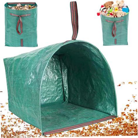 Grand Sac collecteur de Feuilles de 150 L avec poignée 23 x 22 x 17 Pouces, Sac à déchets Jardin réutilisable et Robuste pour la Collecte des Feuilles pelouse, Le Nettoyage la Cour, Le (1/5)