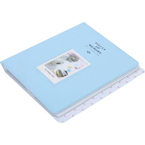 Album photo universel 3 pouces, 128 pochettes, porte-cartes de visite en PVC pour Polaroid Mini (bleu) (1/5)